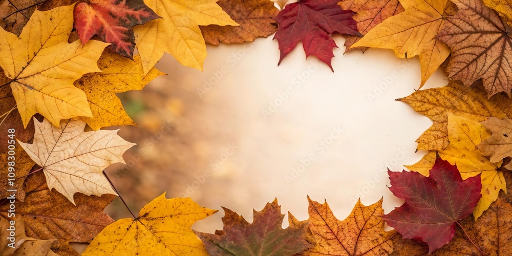 Fototapeta premium Golden Autumn Leaves on Rustic Background