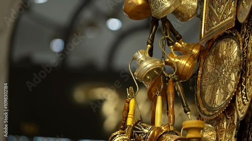 Typical Turkish pipe ibrik on display in an Istanbul bazaar
 photo