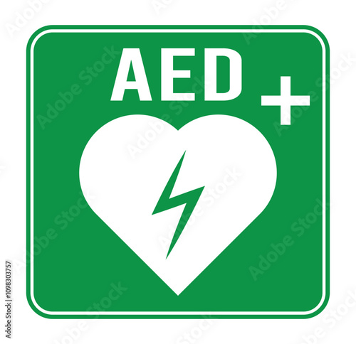 AED icon, Hearts electricity sign, AED sign with heart , vector illustration eps 10.
