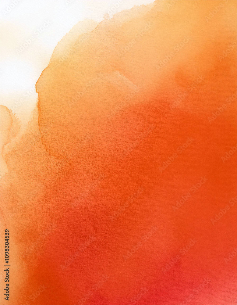 Fototapeta premium Abstract Orange Watercolor Background Texture Warm Autumn Hues Design Element