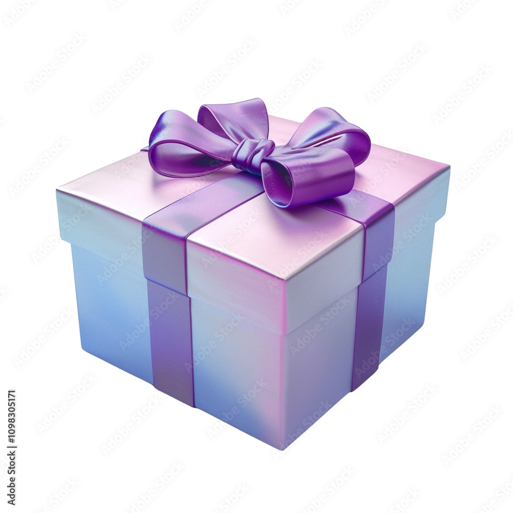 Obraz premium Gift Box with Purple Bow