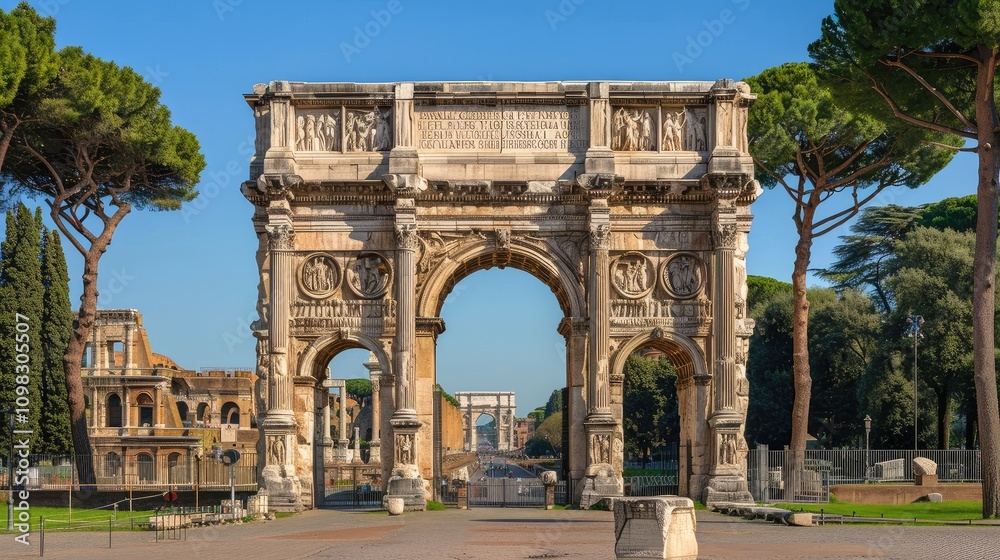Obraz premium Majestic Arch of Constantine: A Timeless Roman Marvel