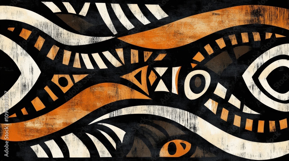 Obraz premium Abstract African Inspired Geometric Pattern Artwork