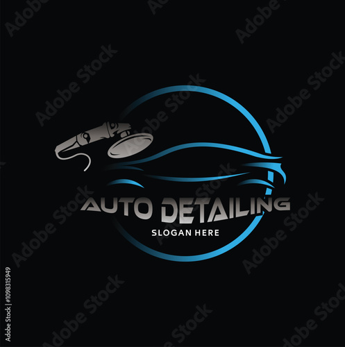 Car wash and detailing vector logo template illustration 
