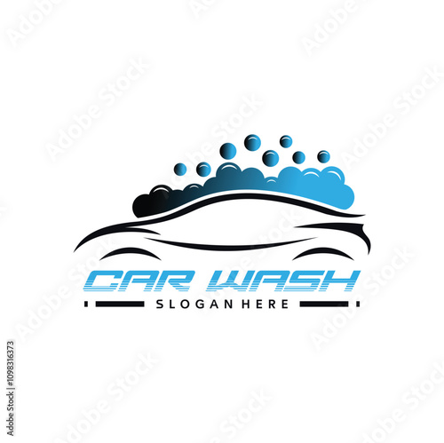 Car wash and detailing vector logo template illustration 