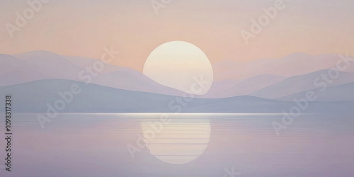 Ethereal Sunset Over Quiet Lake