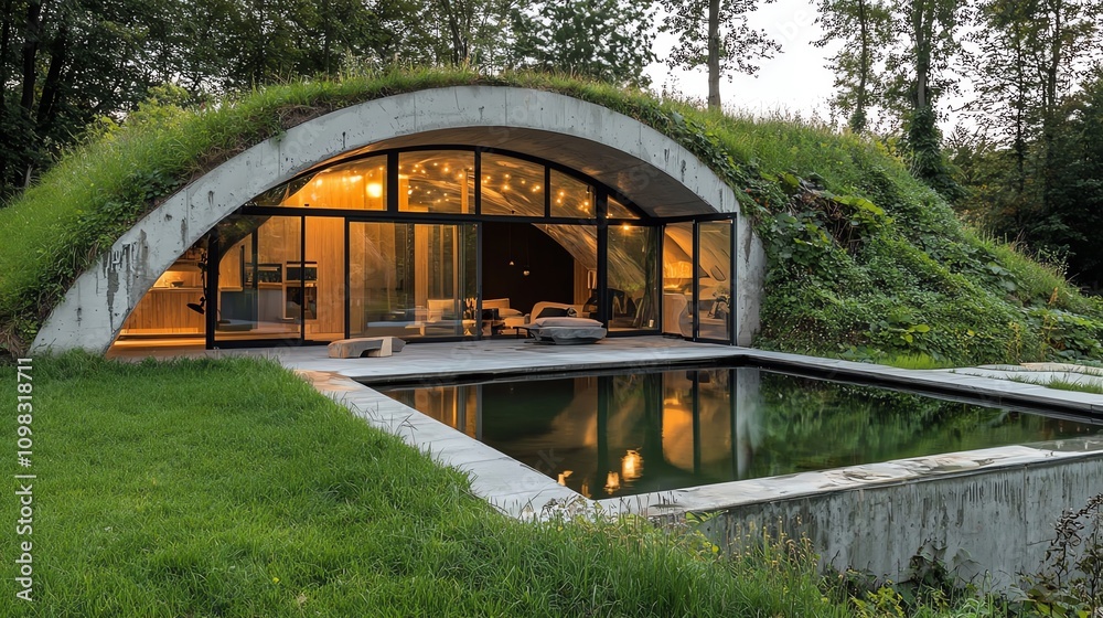 Fototapeta premium Modern sustainable underground eco-home