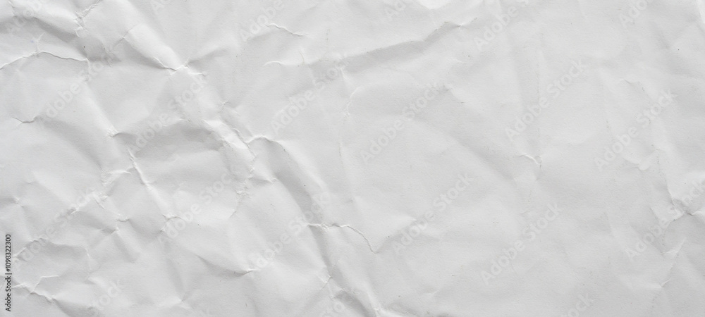 Fototapeta premium Abstract white crumpled and creased recycle paper texture background