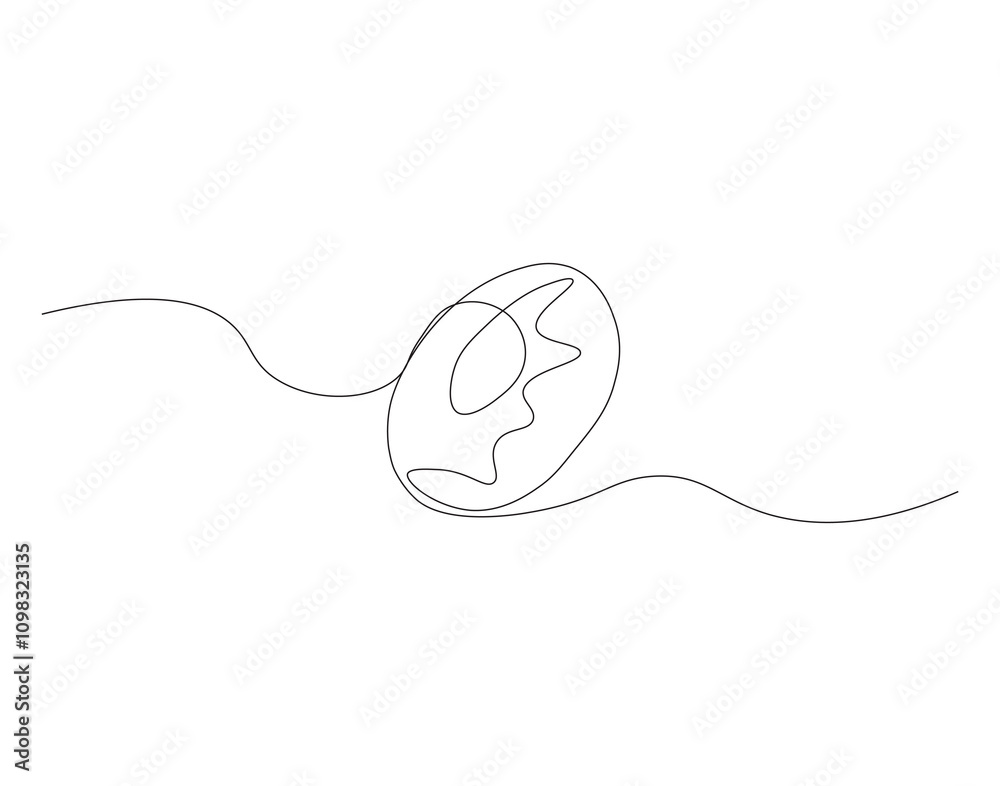 Obraz premium Continuous line drawing of donut. One line donut drawing. One line bakery concept. Single line vector illustration