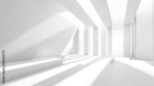 Wallpaper Mural Abstract white minimalist interior with sun rays and shadows. Torontodigital.ca