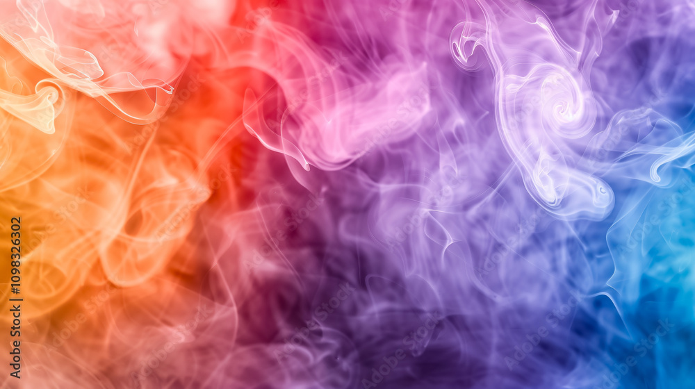 Obraz premium Close-up of atmospheric smoke with abstract color background.