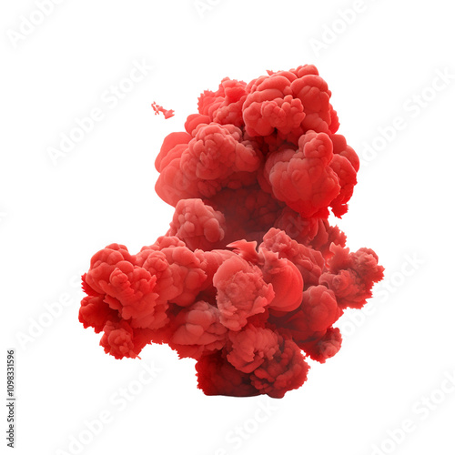 Abstract Red Ink Cloud photo