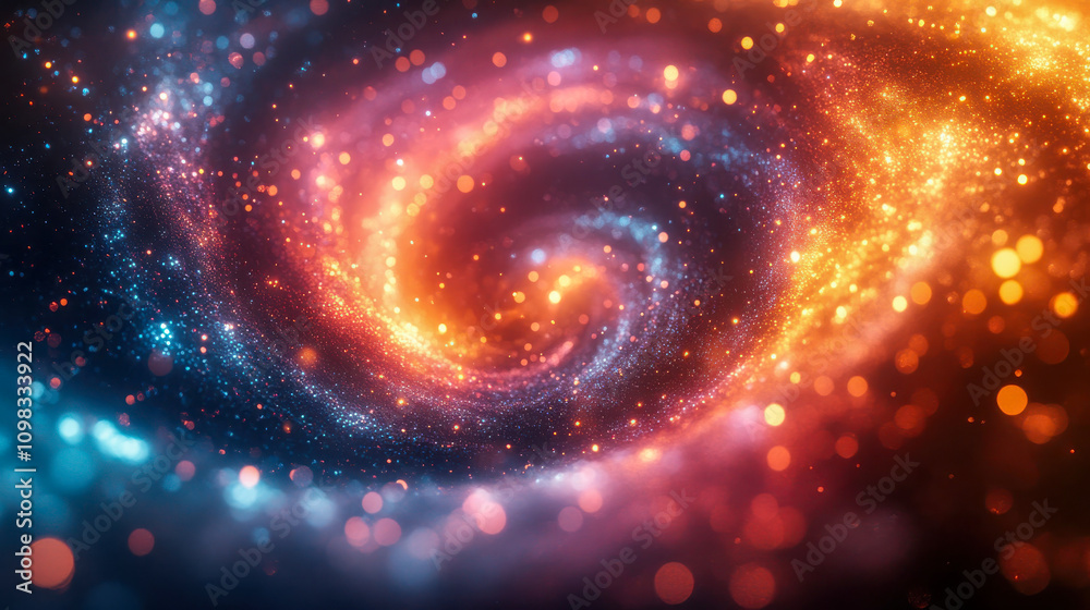 Obraz premium Colorful abstract wave of light and texture with soft bokeh highlights