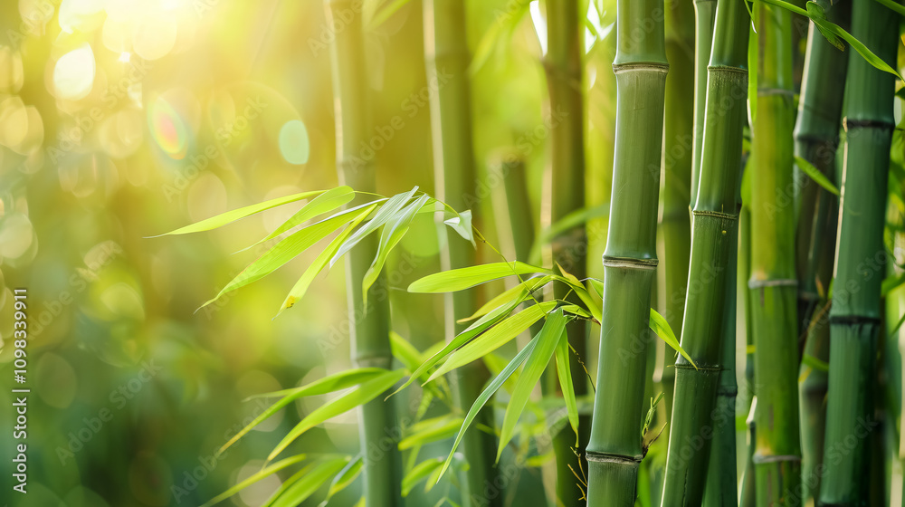 Obraz premium Bamboo forest with a natural background.