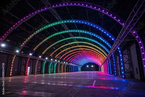 Colorful lights pulse and throb like the rhythmic beat of an invisible drum, pulse, motion, energy, movement
