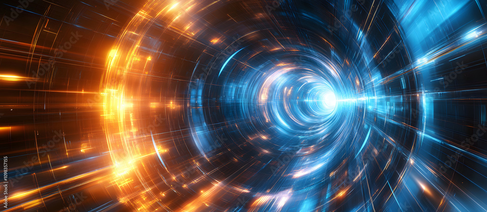 Obraz premium technology light speed tunnel background