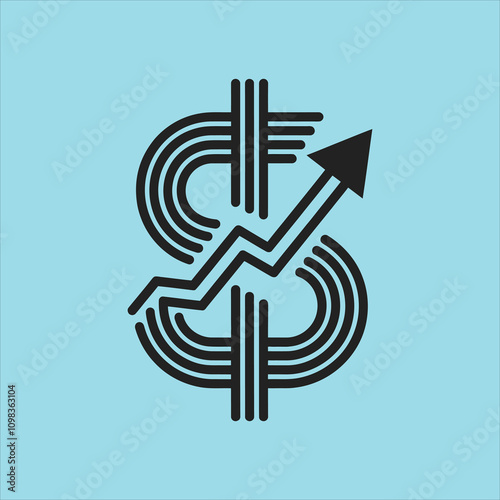 Flat design business accounting logo collection