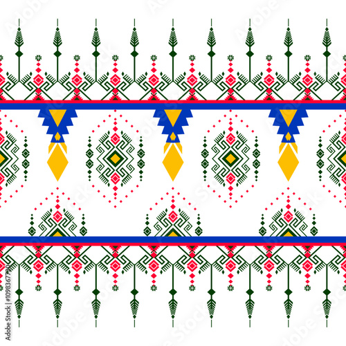 pattern with christmas ornaments. Native American tribal fabric, Ethnic vector pattern, illustration design, On white background