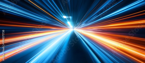 Obraz w ramie Light speed data flow technology background