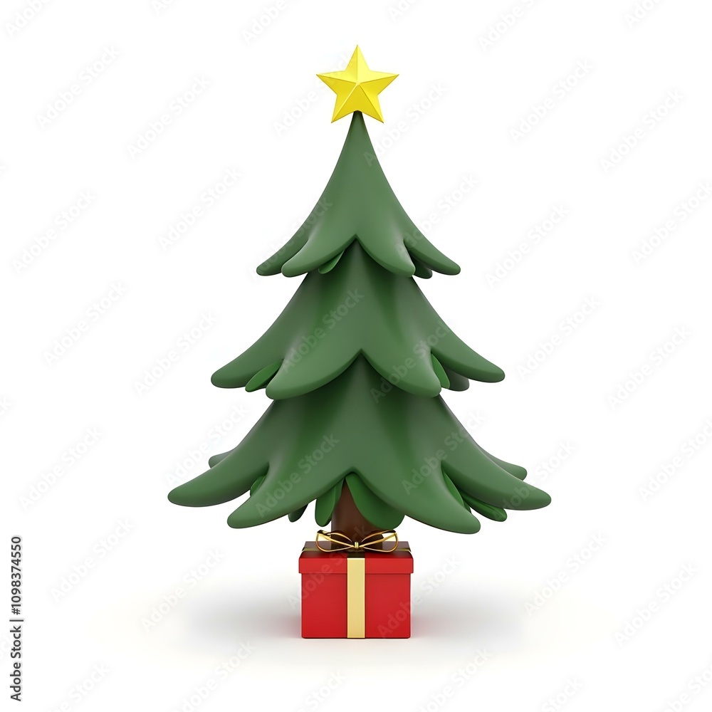 Obraz premium Christmas tree with a white background 