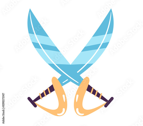 Pirate saber isolated concept. Vector flat graphic design illustration
