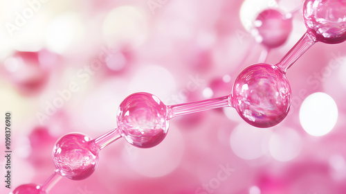 Pink molecular structure beauty abstract concept background