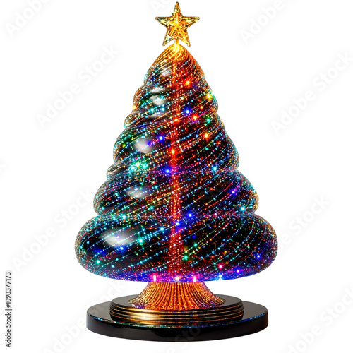 Beautiful Fiber optic Christmas centerpieces  Isolated On Transparent Background  photo