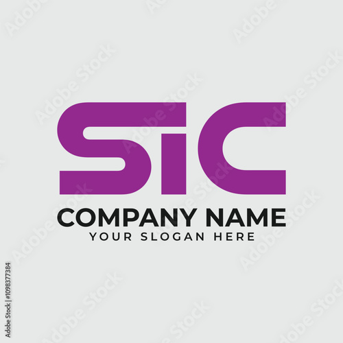 Minimalist SIC Logo Letter Design, Colorful SI s i c Logo Icon Vector Image With Creative Three Letter For All Kind Of Use