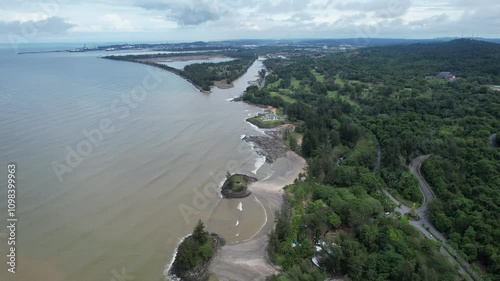 Bintulu, Malaysia - November 23, 2024: The Tanjung Batu Beach of Bintulu photo