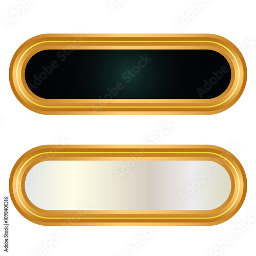 Set of luxury golden arabic islamic banner title frame text box transparent background