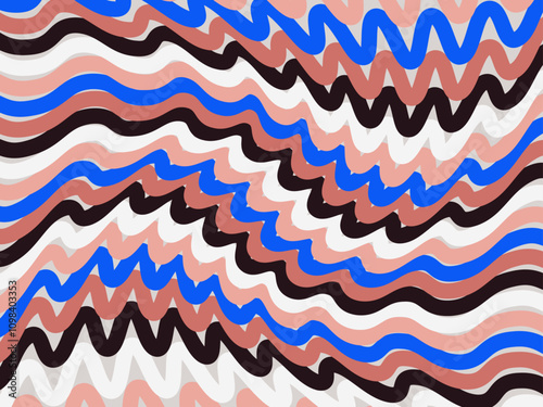 Modern style of geometric colorful zigzag Wavy Distorted Stripe background illustration