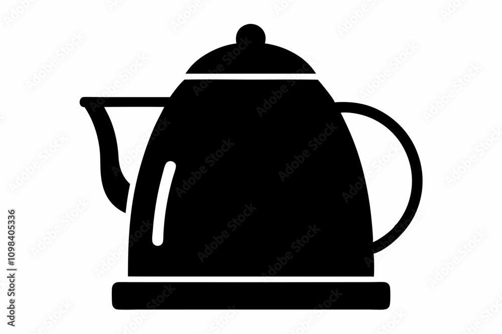 Fototapeta premium Electric kettle silhouette vector, kettle icon vector