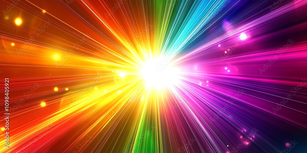 Obraz premium multicolor rays, AI generated