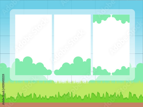 Abstract Outdoor Scenery Picture Frame Background Design