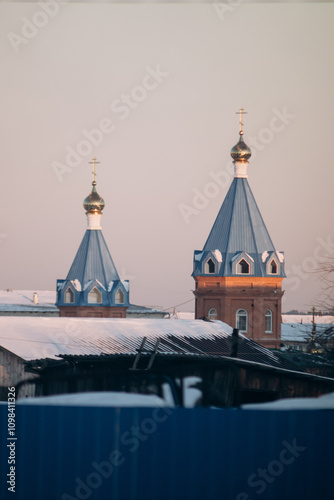 Landscape of a snowy town