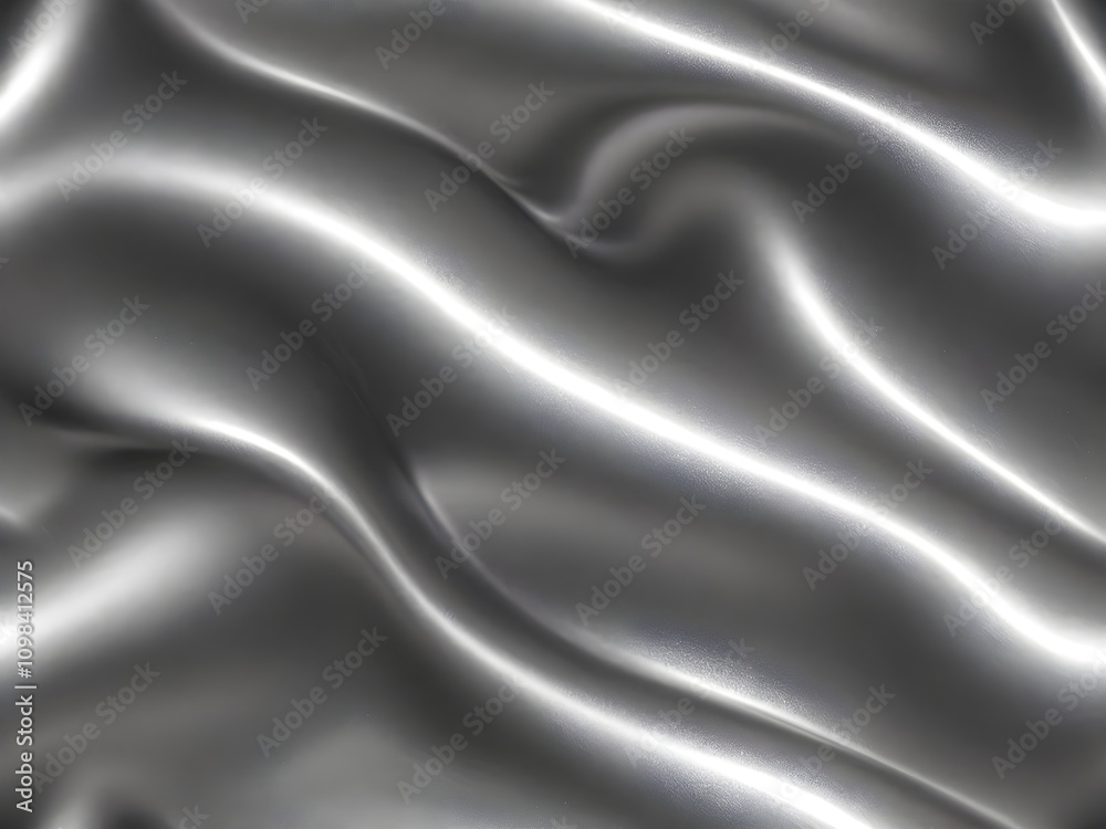 Fototapeta premium A close-up of smooth, silver satin fabric with a luxurious sheen