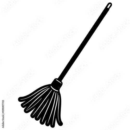 Daily Use Mop Brush Silhouette Art.