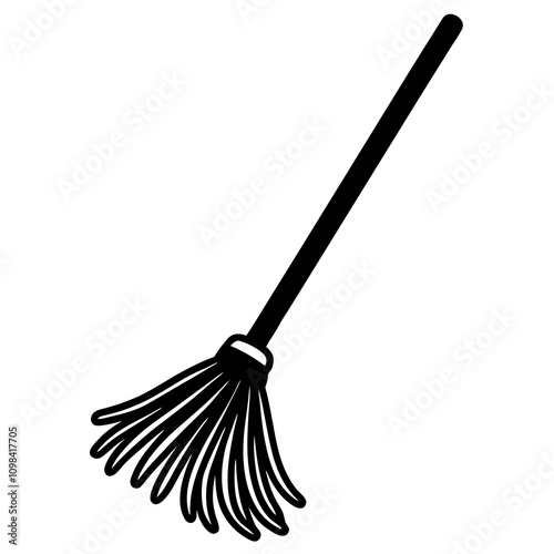 Daily Use Mop Brush Silhouette Art.