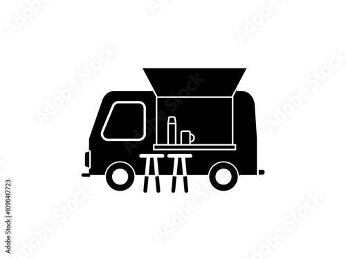 foot truck icon flat style simple pictogram, icon sign logo symbol vector illustration, isolated on white