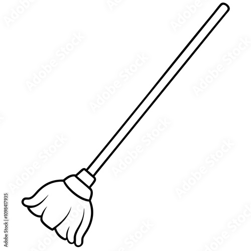 Mop Brush Cleaning Tool Vector.