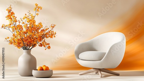 The soft, rounded shapes in muted colors come together effortlessly in a soothing dance, creating a sense of tranquility and balance in the modern design.