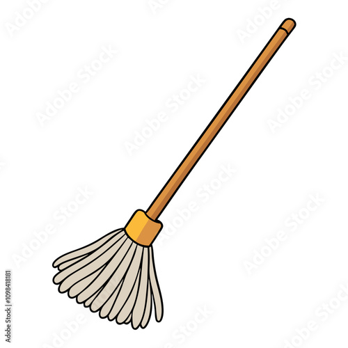 Mop Brush Vector Illustration.