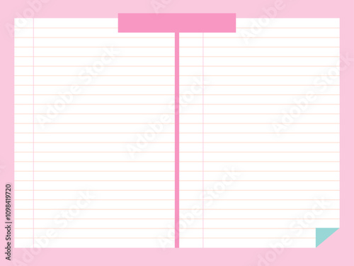 abstract design of a notebook tabbed digital journal planner template