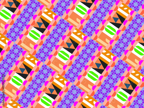 abstract design of geometric seamless ethenic background pattern