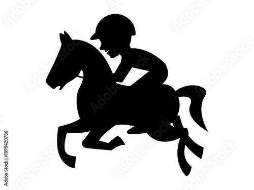 Abstract silhouette horse rider vector illustration