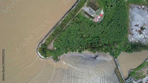 Bintulu, Malaysia - November 23, 2024: The Tanjung Batu Beach of Bintulu photo