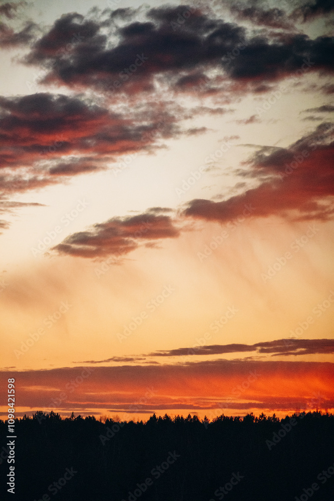 Fototapeta premium Multi-colored evening sky