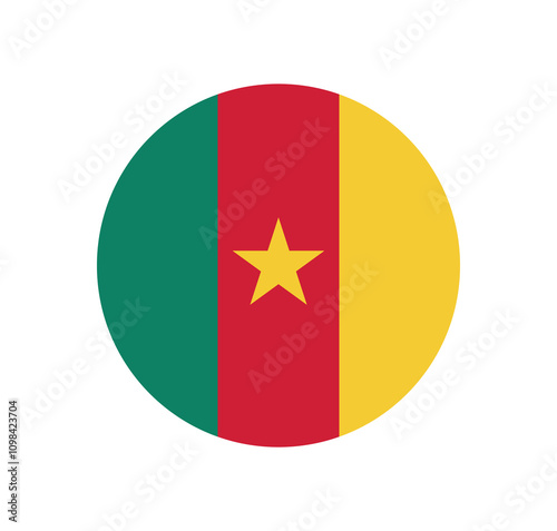 Vector Cameroon National Flag icon. Round flag of Cameroon on white Background. Free Download Vector Cameroon National Flag icon. Round flag of Cameroon on white Background. - GFXLoad