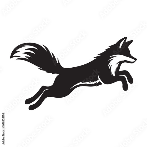 black and white fox
