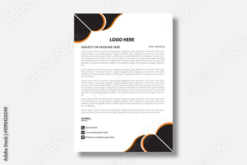 Modern corporate letterhead template design. photo